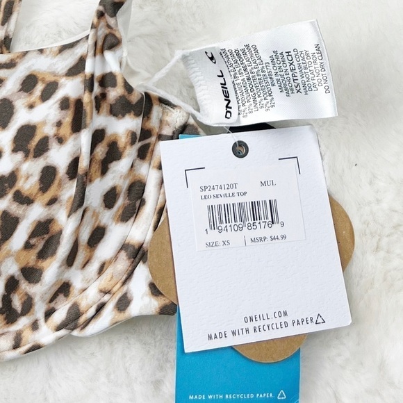 NWT O’Neill Leo Seville Leopard Underwire Bikini Swim Top - Picture 6 of 7